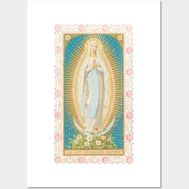 Our Lady of the Immaculate Conception Lace Holy Card Wall Art by Catholicamtees